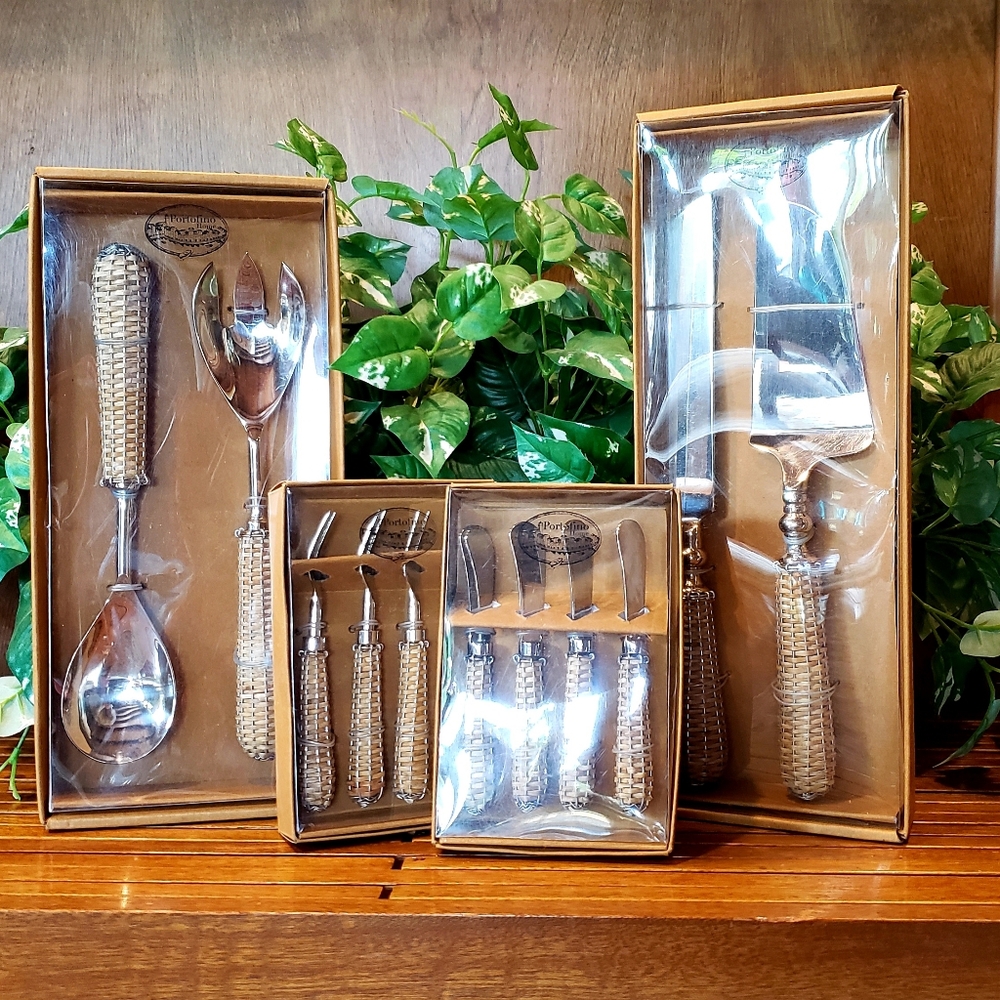 PORTOFINO HOME Party Serving Set  - Dessert/Salad/Cocktail/Spreaders - NIB